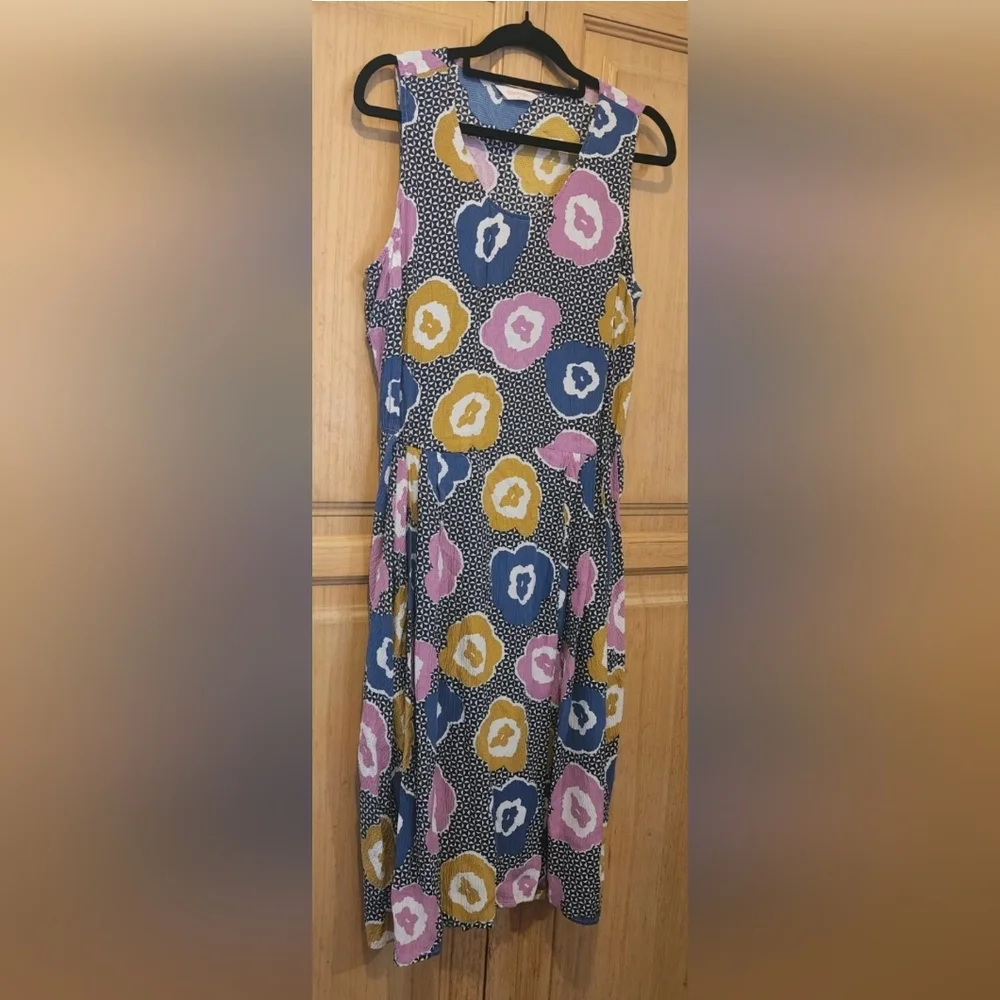 Gorman Size 12 Multicoloured dress, 100% Silk, Stretchy Elastic waist, No Sleeve - Picture 7 of 11